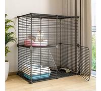 Indoor Diy Detachable Metal Cat Fence, Large Playground For Cats, Multi-Size Options - Safe, Spacious & Versatile Cat Crate,75x73x39cm