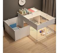 Indoor DIY Dog Playpen, Cat Cage, Detachable Metal Wire, Large Exercise Place Playpen, for Rabbit, Bunny, Guinea Pig (One Color 129x111x54cm)