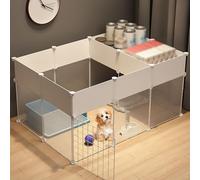 Indoor DIY Dog Playpen, Cat Cage, Detachable Metal Wire, Large Exercise Place Playpen, for Rabbit, Bunny, Guinea Pig (One Color B)
