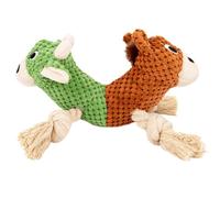 Indoor Dog Chewing Toy - Squeaky Cotton Rope Pet Toy Double Headed - Teeth Cleaning Indoor Bored Small Large Dogs Interactive Figure for Outing, Home
