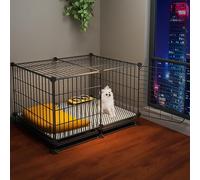 Indoor Dog Crate for Small Dogs,Wire Pet Cage, Detachable Metal Kennels, for Ferret, Chinchilla, Rabbit Small Animals (75x49x49)