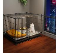 Indoor Dog Crate for Small Dogs,Wire Pet Cage, Detachable Metal Kennels, for Ferret, Chinchilla, Rabbit Small Animals (75x49x59)