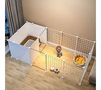 Indoor Dog Fence - Cat Cage Rabbit Fence, Metal Pet Fence Cat Exercise Fence Cage Dog House Foldable for Rabbit Puppy ()