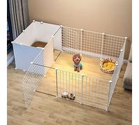 Indoor Dog Fence - Cat Cage Rabbit Fence, Metal Pet Fence Cat Exercise Fence Cage Dog House Foldable for Rabbit Puppy ()