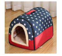 Indoor Dog House Soft Cozy Dog Cave Bed Foldable Removable Warm House Nest With Mat For Small Medium Cats Animals Kennel, Size: L 60x45x45cm