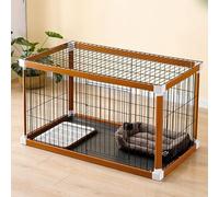 Indoor Dog Kennel Pet Fence Wider Thicker Wooden Full Frame And Border Iron Strong And Stable Easy To Install Suitable For,Brass-101 * 71 * 71cm