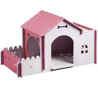 Indoor Dog Kennel, Pitch Roof Kennels Outdoor Waterproof Small and Medium Dog Cage Indoor Kennel Pet Dog Houses (Pink 108x52x62cm)