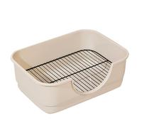 Indoor Dog Litter Box, Large Space Heighten Splash Dogs Pot, Mesh Toilet Pads Tray with Removable Frame, Porch Potty for Puppy Pee Training(White,40cm)