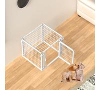 Indoor Dog Playpen, Heavy Du Metal Pet Fence for Small & Mum Dogs, 60x60x60cm Exercise Pen with Doors, Ideal for Camping, RV, Outdoor, White