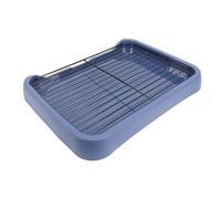 Indoor Dog Potty Tray Mesh Design Detachable 18.11x13.78in | Reinforced Iron Frame High Walls, Elevated Mesh Grate Paw Protection, Odorless PP Plastic Small Medium Dogs