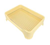Indoor Dog Potty Tray, Portable Puppy Pee Pad Holder with Stainless Steel Grid, Dog Training Mesh Toilet Puppies Litter Box for Small Medium Pets (Yellow)