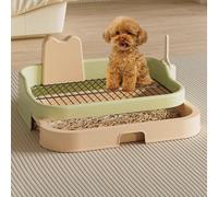 Indoor Dog Toilet, Corgi Potty Training Toilet with Metal Grid Post, Pet Training Tray Pet Training Pads Holder Reusable Trainer Tray for Puppy Training(Green)