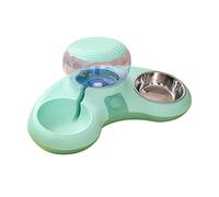 Indoor Dogs Double Feeding Bowls And Automatic Water Dispenser Pet Eating Drinking Pet Dogs Bowls Multi-color Can Choose