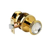 Indoor door lock zinc alloy black gold handle crystal European irreversible(77A-PVD)