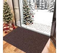 Indoor Door Mat 60 x 85 cm Absorbent, Non-Slip, Rubber Backed Dust Dirt Trapper Doormat Entrance Rug for Inside, Front Back Door, Pets and Dogs, Brown