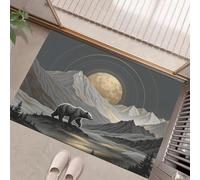 Indoor Door Mats 60 x 90 cm,Minimalism Sunset Over Brown Bear Mountains Door Mat Non Slip Backing,Dirt Trapper Mat Absorbent Non-Slip Doormat for Entrance,Inside,Kitchen,Front Back Doors, Grey