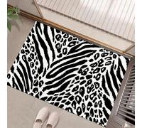 Indoor Door Mats, Leopard Zebra Print 60 X 90 Cmdoor Mat Non Slip Backing,Dirt Trapper Mat Absorbent Non-Slip Doormat Line Art For Entrance,Inside,Kitchen,Front Back Door-White
