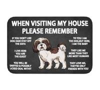Indoor Doormat Please Remember Shih Tzu Dogs House Rules Retro Entryway Door Mats Indoor Non Slip Welcome Doormat,Washable Entrance Mat Outdoor Door Mat for Entryway,Front Porch 20 * 32in/50 * 80cm