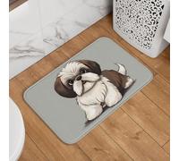 Indoor Doormat Shih Tzu Dog Front Door Mats Outdoor Non Slip Welcome Mat Washable Floor Mat 16"x24" Door Rugs for Entryway Super Absorbent Area Rug