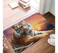 Indoor Doormat Tiger Colorful Sunset Front Door Mats Outdoor Non Slip Welcome Mat Washable Floor Mat 16"x24" Door Rugs for Entryway Super Absorbent Area Rug
