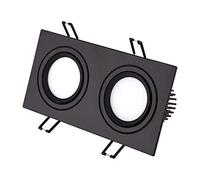 Indoor Double Head Energy Saving LED Downlight Embedded Black Square COB Spotlight Clothing Ceiling Panel Light Aluminum Metal Restaurant Ceiling Lighting Fittings