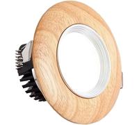 Indoor Downlight Sturdy Nordic Simplicity Spotlights 5W 7W Large Hole Lamp LED Lamp Ceiling Lamp Wood Downlight Embedded Anti-Fog Recessed ceiling light(Warm Light,7W)