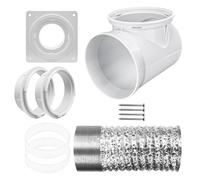 Indoor Dryer Vent Kit - Portable Ac Window Vent Kit | Portable Ac Wall Mount Connector With Hose | Wall Mounted Exhaust Parts Replacement Plate For Ventilation Fans Circulation Ceiling