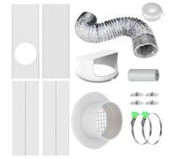Indoor Dryer Vent Kit - Window Vent Seal Panels, Clothes Dryer Connector | Sliding Window Venting Exhaust Conversion Set, Home Appliance Dryer Hose Adapter System with Air-Tight Seal for Laundry Room