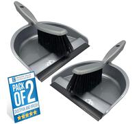 Indoor Dustpan and Brush Set with Soft Bristles - Pack of 2