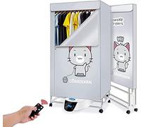 Indoor Electric Clothes Dryer,3-Tier Heated Clothes Drying Rack Machine with Remote Control,Eezy-Dry Wet Laundry Warm Air Drying Wardrobe 220V/2300W Energy-Efficient The New