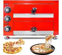 Indoor Electric Pizza Oven, Commercial Countertop 12-Inch 2-Layer Pizza Maker with Adjustable Temperature & 60-Minute Timer, Stainless Steel Tabletop For Restaurants and Home