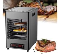 Indoor Electric Steak Broiler, Portable Countertop Oven with Timing and Temperature Adjustment, Meat Seafood Veggies Grill