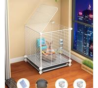 Indoor Encryption Bunny Cage, Rabbit Cages, Pet Cages for Small, with Tray and Foot Mats (Size : 37x37x42cm)