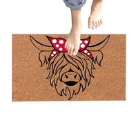 Indoor Entrance Mat - 15.75 x 23.62 Inch Comfort Highland Cow Animals Anti Slip Door Mat, Strong Water Absorption - Entrance Rug with Decoraz