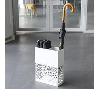 Indoor Entryway Umbrella Holder Can hold 10 umbrellas，tall Metal Large Capacity Umbrella Storage stand With removable drain tray,For Hotel,Offices,home,Commercial(White-A)
