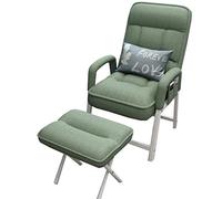 Indoor Fabric Lounge Chair with Ottoman Reclining Lazy Chair for Bedroom & Office Adjustable Backrest (5 Positions) Armrests Side Pocket Headrest Comfortable Seating