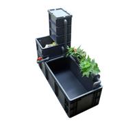 Indoor Fish Turtle Tank Complete Kit with Filter Heater and Basking Dock gray. 80 * 40 * 23CM
