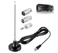 Indoor FM Dab Radio Antenna, Internal TV Antenna with Magnetic Base, 3 m Coaxial Cable, 75 Ohm, Digital Terrestrial Antenna, for Home Smart Television, Radio, Easy Installation