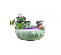 Indoor Fountain Alpine Fountain Small Decoration Recycling Indoor Crystal Fish Tank Opening ttraction Wealth Desktop(Large)