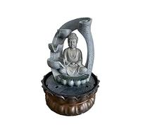 Indoor Fountain Buddha Tabletop Fountain Unique Resin Water Fountain for Home Office Ornament Decorative Sculpture Gifts for Friends for Good Luck Meditation Fountain (Color : Brass) (Brass)