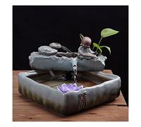 Indoor Fountain Chinese Style Indoor Fountain Zen Tabletop Ceramic Waterfall Water for Office Home Decoration