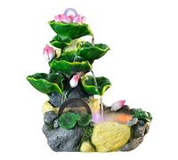 Indoor Fountain Lotus Desktop Feng Shui Wheel Rockery Water Fountain Fish Pond Living Room Fish Tank Desktop Decoration Bonsai with Atomizer Meditation Fountain