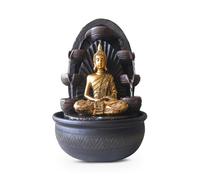 Indoor Fountain Water Wall Cascade Buddha Statue Removable Colourful LED Light Lucky Fountain with Closed Circuit H 40 cm Chakra Zen'light