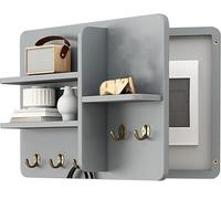 Indoor Fuse Box Cover with Hooks, Solid Wood Electrical Panel Cover and Breaker Box Cover with Shelf Hide Electrical Panel Non-Cracking Electric Meter Box Cover Indoor Decorative B,60x50cm
