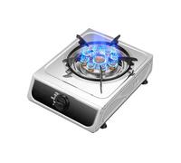 Indoor Gas Cooker LPG Hob Cooktop Stainless Steel Efficient Tabletop,Portable Gas Stove 1 Burner,for Home Camping(LPG)