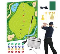 Indoor Golf Game Chip and Stick | Adhesive Striking Mat, Double-Sided Golf Game Mat Kit with 20 Balls, for Outdoor Family Garden Living Room Practice Training Golfers
