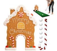 Indoor Golf Game - Christmas Gingerbread Party Golf Set, Portable Family Toy for Holiday Celebrations and Gatherings, Fun Activity, Perfect for Home, Office, Outdoor Festive Play, 13.78x9.45 Inches