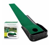Indoor Golf Putting Mat Automatic Ball, Polyester Fiber, Portable Design, Non-Slip Backing, 3D Baffle, Indoor, Metal Construction, Green, style to 1