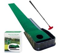 Indoor Golf Putting Mat Return, Polyester Fiber | Portable Design, Non-Slip Backing, 3D Baffle | Indoor, Metal, Red, style to 2