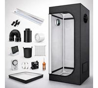 Indoor Grow Tent 160cm with LED Light & Ventilation System | Complete Plant Growing Kit for Hydroponics Herbs Propagation | Includes Fan, Carbon Filter, Reflective Mylar Cover, Accessories